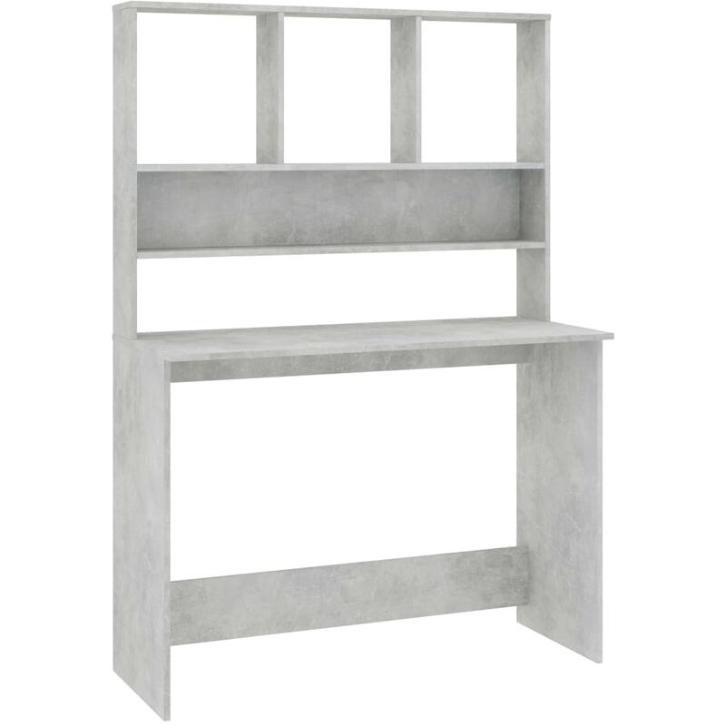 

vidaXL Escritorio con Estantes Aglomerado 110x45x157 cm Gris Hormigón - Gris