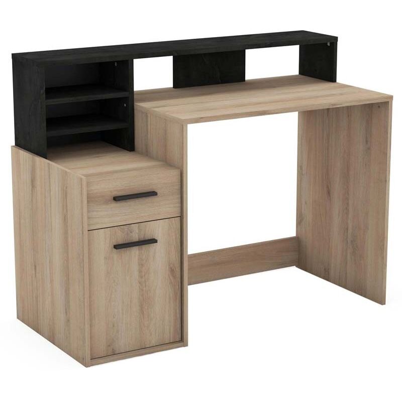 

Mesa Escritorio Ordenador despacho Oficina Estudio habitacion Color Roble Estilo Industrial 126x60x94 cm
