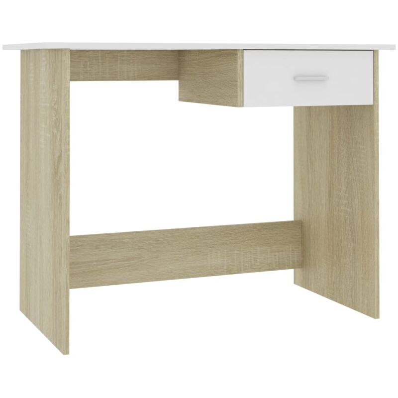 

Escritorio de Aglomerado 100x50x76 cm Color Roble Sonoma y Blanco - Multicolor - Vidaxl