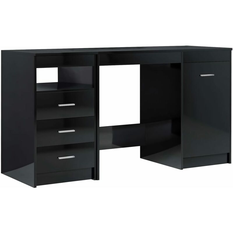 

Escritorio de Aglomerado 140x50x76 cm Negro Brillante - Negro - Vidaxl