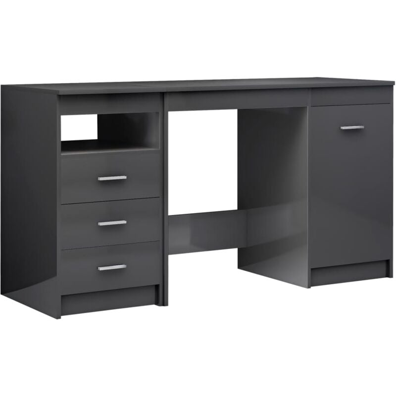 

vidaXL Escritorio de Aglomerado 140x50x76 cm Gris Brillante - Gris