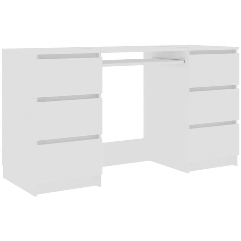 

vidaXL Escritorio de Aglomerado 140x50x77 cm Blanco - Blanco
