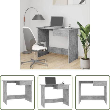 Escritorio de aglomerado -  Escritorio de aglomerado gris hormigón 100x50x76 cm