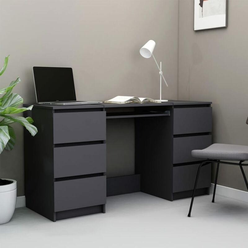 

Escritorio de aglomerado gris 140x50x77 cm - Gris