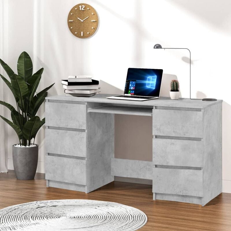 

Escritorio de aglomerado gris hormigón 140x50x77 cm - Gris