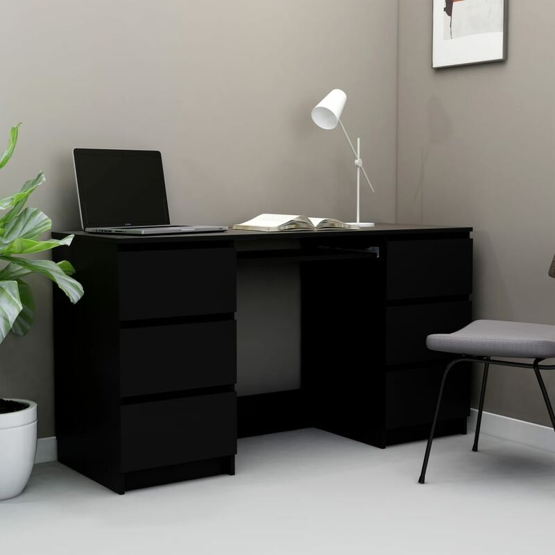 

Escritorio de aglomerado negro 140x50x77 cm