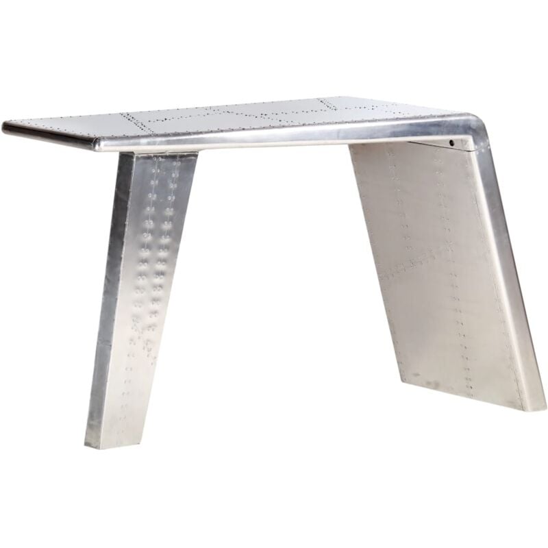 

Escritorio de ala de avión metal plateado 112x50x76 cm - Plateado - Vidaxl