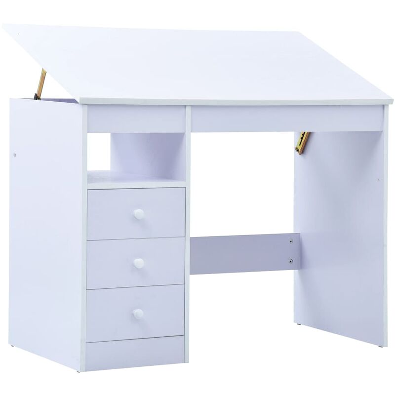 

Escritorio de dibujo para niños inclinable blanco