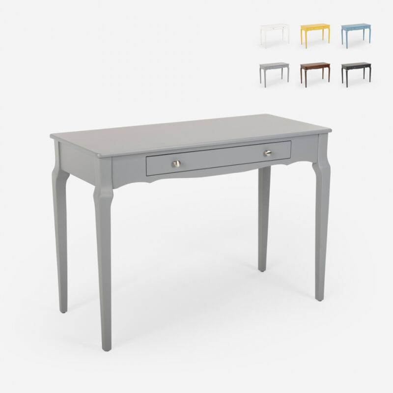

Escritorio de entrada de madera shabby chic 106x47cm Toscano | Color: Gris