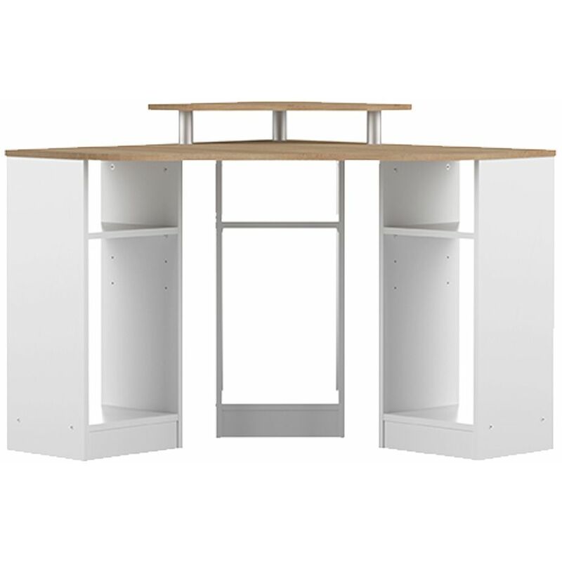 

Escritorio de esquina CORNER blanco y roble natural, 94 x 94 x 83.4 - blanco y roble natural