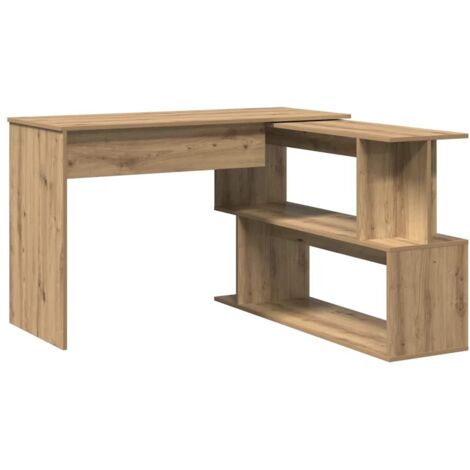Escritorio De Madera Contrachapada Color Roble 90x40x72 Cm