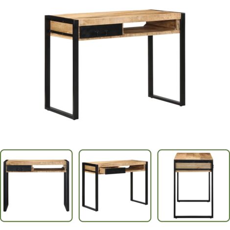 Escritorio de estudio -  Escritorio 100x50x75 cm madera maciza mango