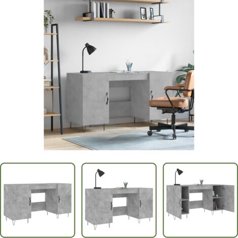 Escritorio de estudio -  Escritorio madera de ingeniería gris hormigón 140x50x75 cm