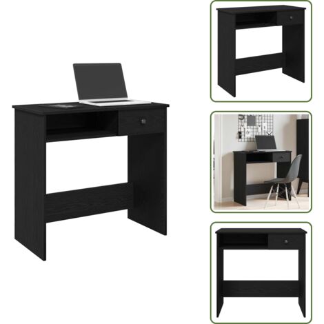 Escritorio de estudio - vidaXL Escritorio de madera contrachapada negro 80x40x75 cm - Escritorio de dormitorio