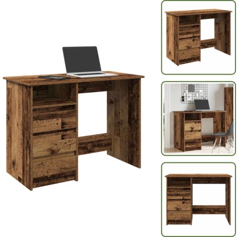 Escritorio de estudio - vidaXL Escritorio de madera de ingeniería madera vieja 102x50x75 cm - Escritorio decorativo
