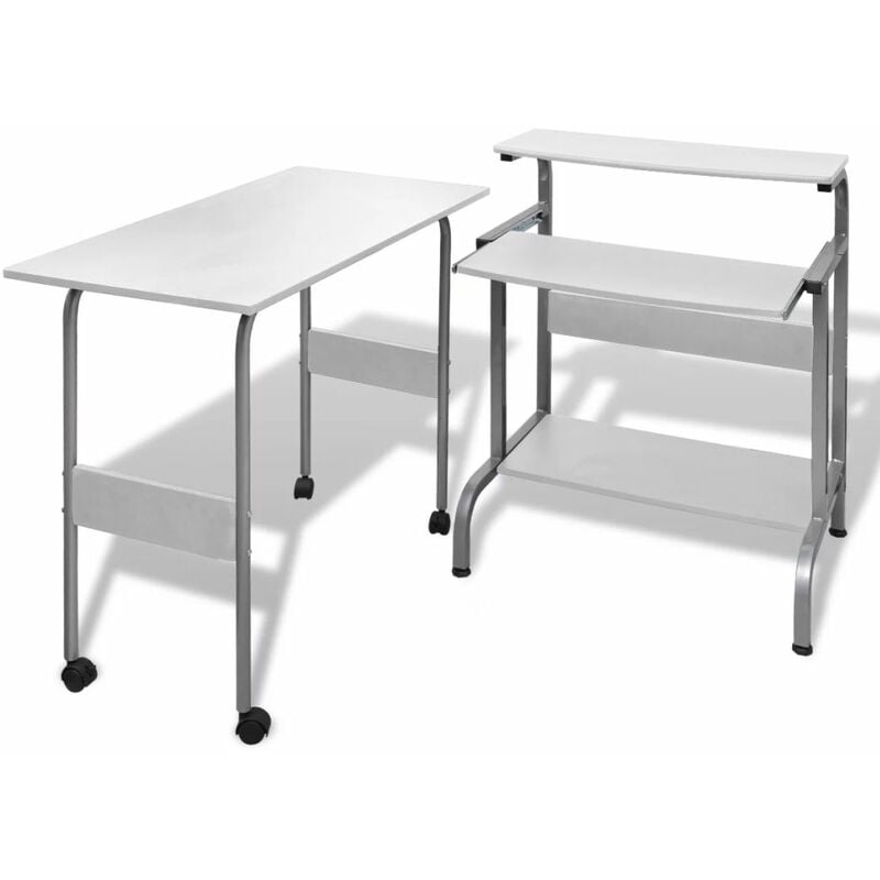 

Escritorio De La Computadora De Estacion De Trabajo Ajustable Blanco