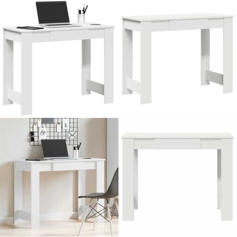 Escritorio de madera contrachapada blanco 100x45x75 cm - Escritorio blanco - Escritorio de oficina