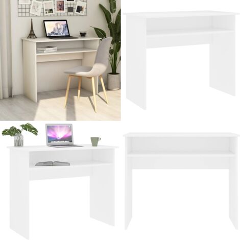 Escritorio de madera contrachapada blanco 90x50x74 cm - Escritorio blanco - Escritorio de oficina