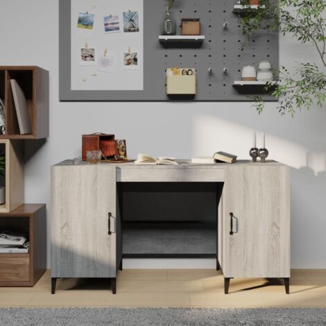 Escritorio de madera contrachapada gris  140x50x75 cm