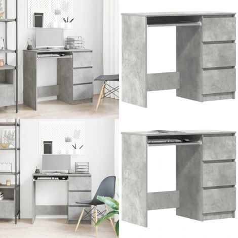 Escritorio de madera contrachapada gris hormigón 90x45x76 cm - Escritorio gris hormigón - Escritorio de oficina