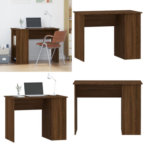 Escritorio de madera contrachapada marrón roble 100x55x75 cm - Escritorio de oficina - Escritorio de estudio