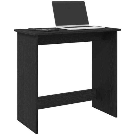 Escritorio de madera contrachapada negro 80x40x75 cm