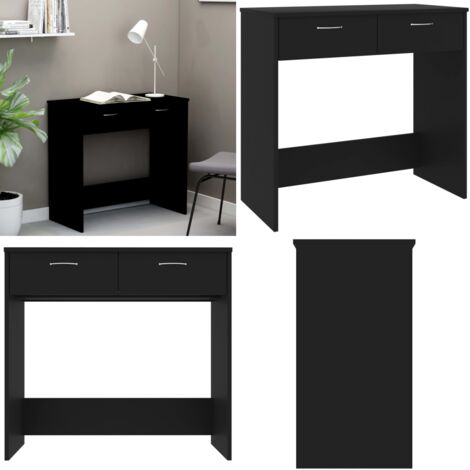 Escritorio de madera contrachapada negro 80x40x75 cm - Escritorio negro - Escritorio moderno