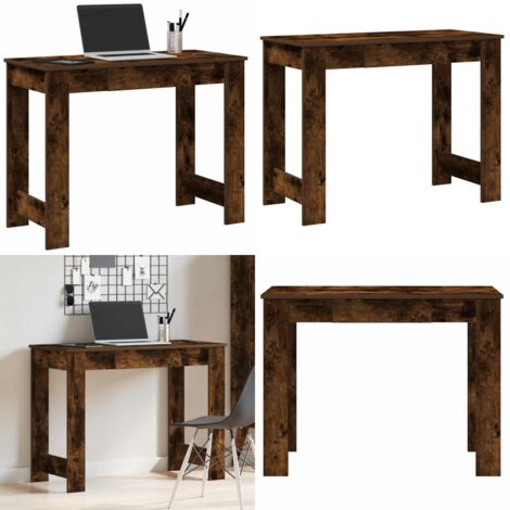 Escritorio de madera contrachapada roble ahumado 100x45x75 cm - Escritorio de oficina - Escritorio de estudio
