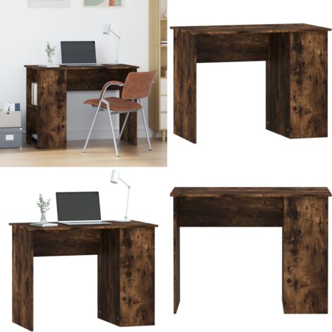 Escritorio de madera contrachapada roble ahumado 100x55x75 cm - Escritorio de oficina - Escritorio de estudio