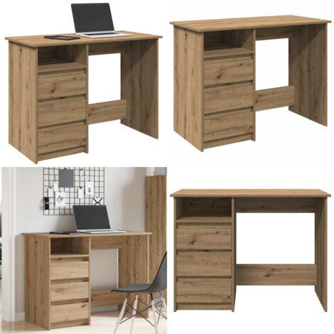 Escritorio de madera de ingeniería roble artesanal 102x50x75 cm - Escritorio de oficina - Escritorio de estudio