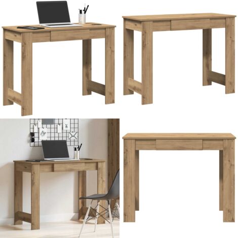 Escritorio de madera de ingeniería roble artisan 100x45x75 cm - Escritorio de oficina - Escritorio de estudio