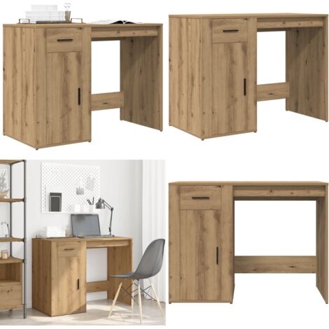 Escritorio de madera de ingeniería roble artisan 100x49x75 cm - Escritorio de oficina - Escritorio de estudio