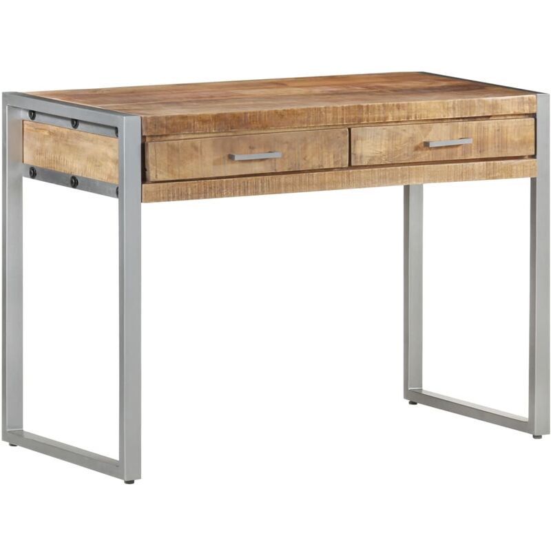 

Escritorio de madera de mango rugosa 108x50x75 cm - Marrón