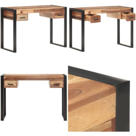 Escritorio de madera maciza 110x50x76 cm - Escritorio vintage - Mesa de trabajo