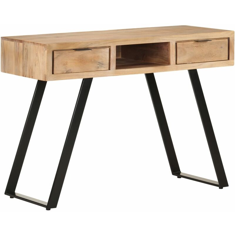 

Escritorio de madera maciza acacia bordes naturales 110x50x75cm