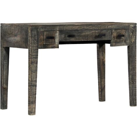 Escritorio de madera maciza de mango negro 110x50x75 cm vidaXL