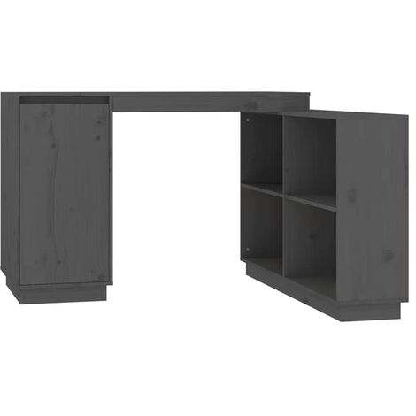 Escritorio de madera maciza de pino gris 110x50x75 cm vidaXL