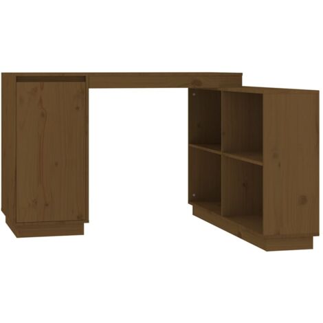 Escritorio de madera maciza de pino marrón miel 110x50x75 cm vidaXL