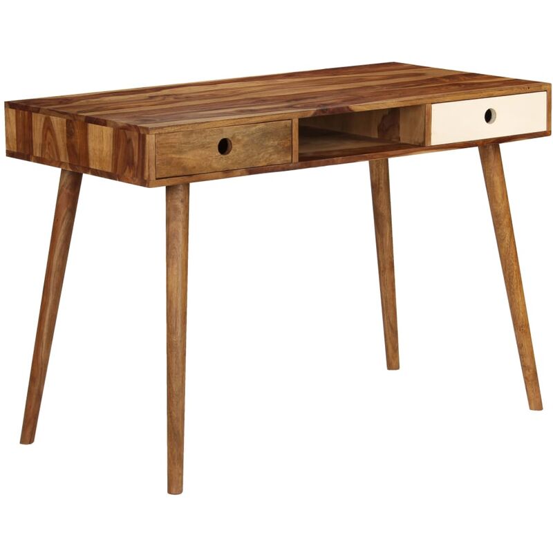 

Escritorio de madera maciza de sheesham 110x55x76 cm - Blanco - Vidaxl