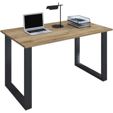 Escritorio de Madera VCM  AL. 76 x AN. 110 x P. 50 cm  Mesa de Ordenador Mesa de Trabajo Muebles de Oficina Lona U SW (Roble de Miel)