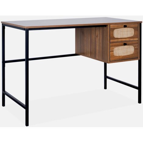 Escritorio de madera y caña