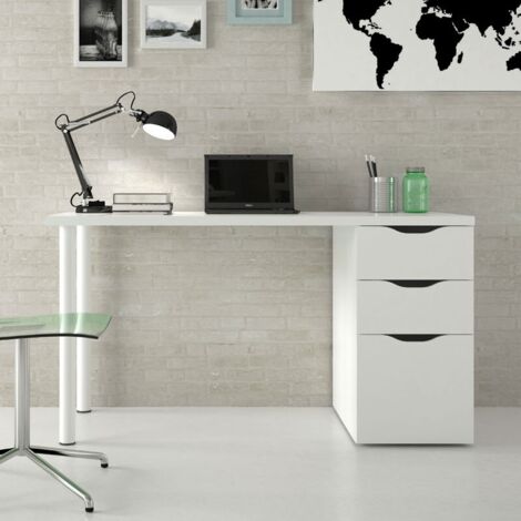 Escritorio de oficina con cajonera blanca cm 138 x 60 x 74 h