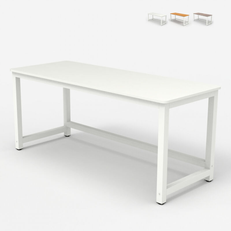 

Escritorio de oficina design blanco metal rectangular 160x70cm Bridgewhite 160 | Blanco