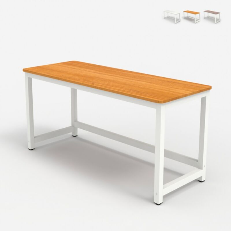 

Office24 - Escritorio de oficina rectangular de madera 120x60cm moderno blanco Bridgewhite 120 | Color: Natural