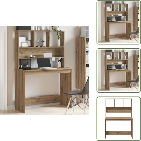 Escritorio de oficina - vidaXL Escritorio estantes madera roble artisian 102x45x148 cm - Muebles decorativos