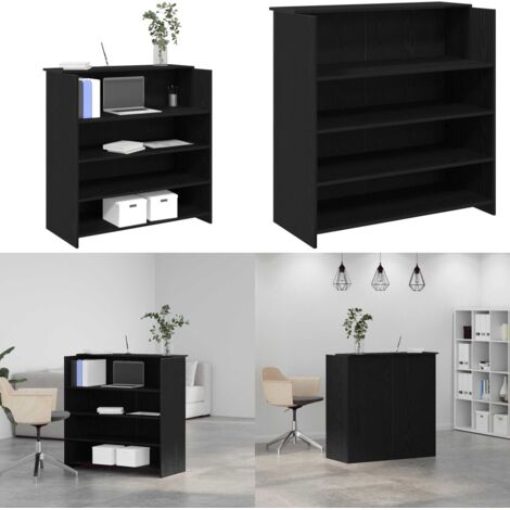 Escritorio de recepción roble negro 100x50x103,5 cm madera de ingeniería - Madera de ingeniería - Mostrador de oficina