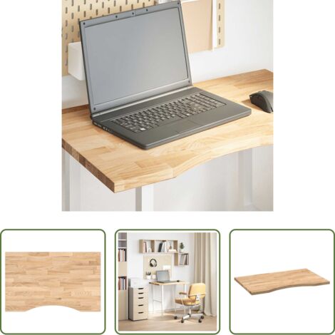 Escritorio de roble -  Tablero escritorio rectangular madera maciza roble sin tratar