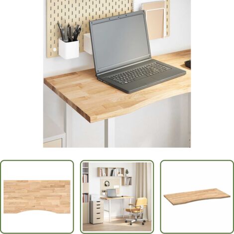 Escritorio de roble -  Tablero escritorio rectangular madera maciza roble sin tratar
