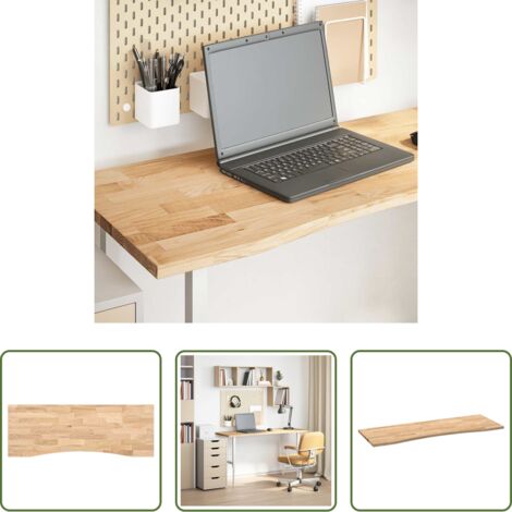 Escritorio de roble -  Tablero escritorio rectangular madera maciza roble sin tratar
