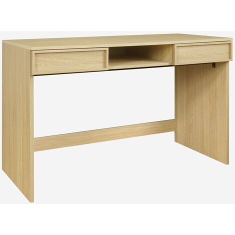 Escritorio efecto madera con 2 cajones, 120cm